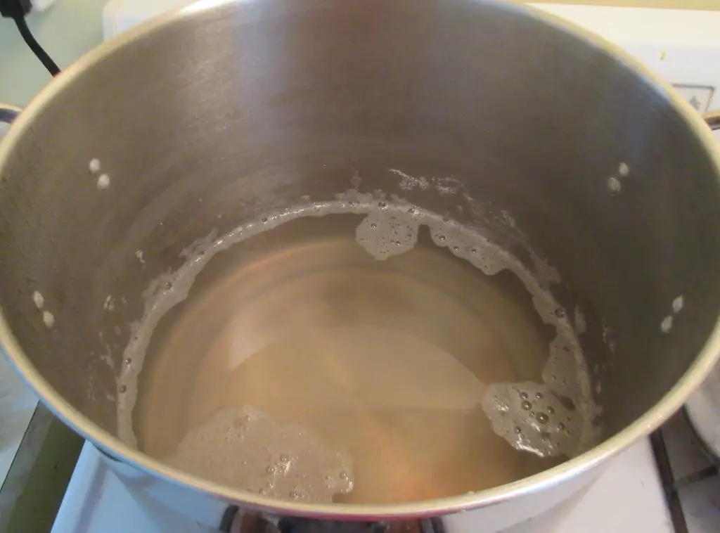 Sap simmering in large pot